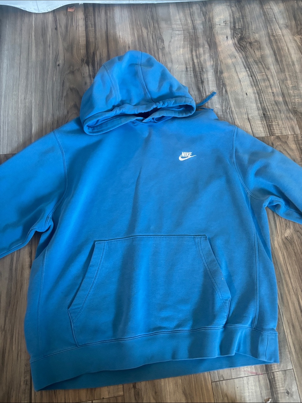 Nike Men’s Blue Crewneck Hoodie with White Swoosh